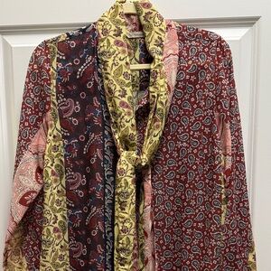Soft Surroundings Paisley Print Blouse Size Medium